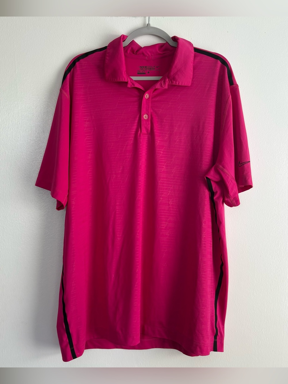 Nike Golf Tour Performance Dri-FIT Pink Patterned Short Sleeve Polo Men XL